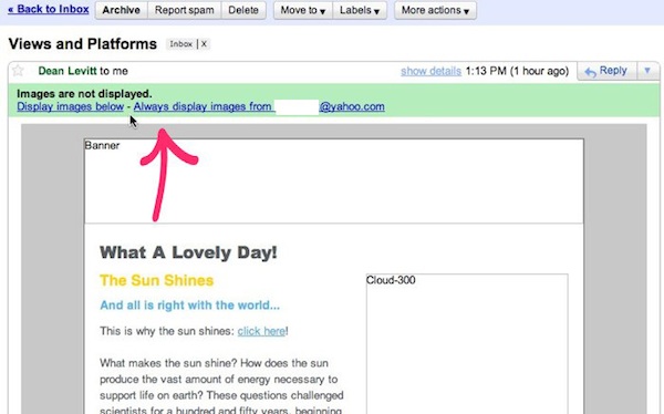 Gmail If images aren't loading in Gmail, click