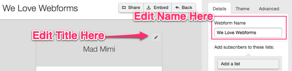 Where to Edit Name and Title