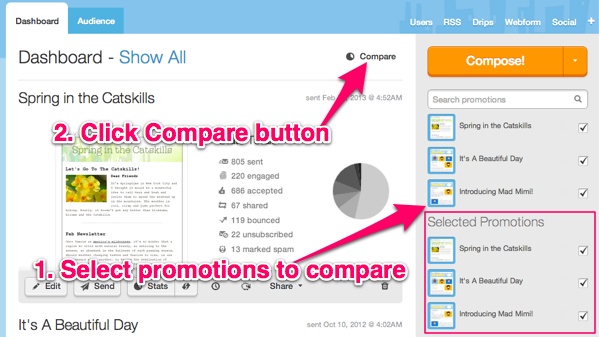 compare stats 1 Compare Stats, select promos and click the compare button